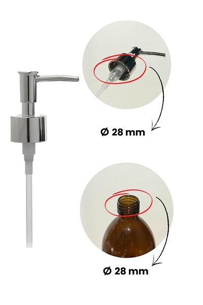 homence Silver 28mm Spare Liquid Soap Pump - Pack of 2 (2 Pcs)