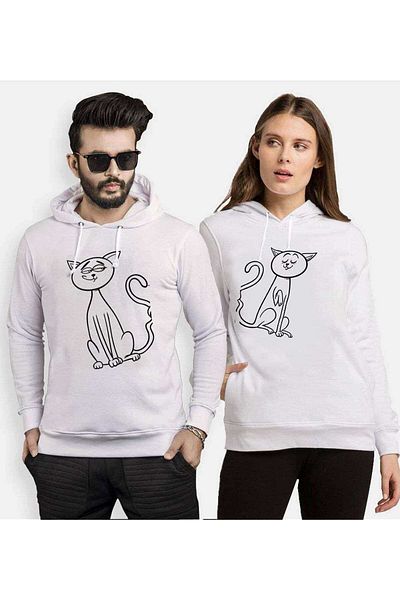 Tshirthane Cats Love Lover Combinations Hooded Couple Combination