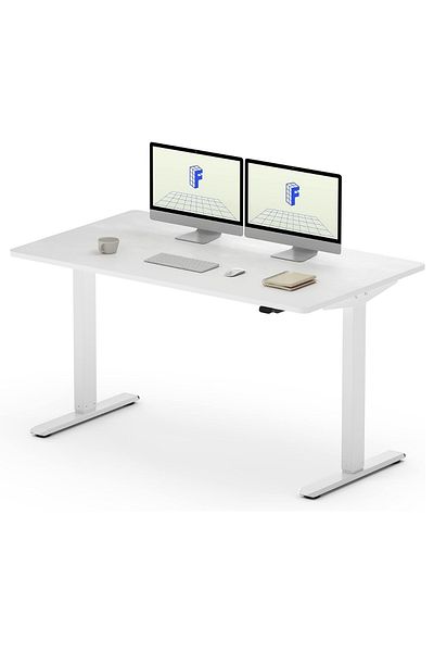 Mahmayi Flexispot EG1 Height-Adjustable Desk Electric 2-Way Telescope with Table White 140 x 70 cm