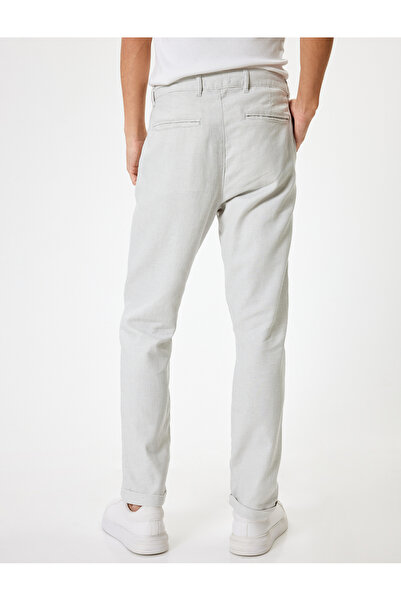 Koton Keten Pamuk Karışımlı Chino Pantolon Cep Detaylı