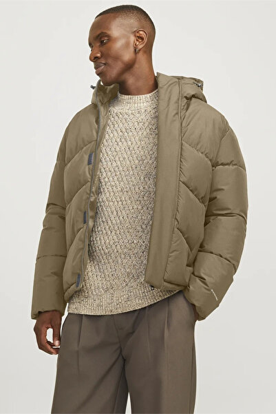Jack & Jones JJWORLD PUFFER JACKET Bej Erkek Mont