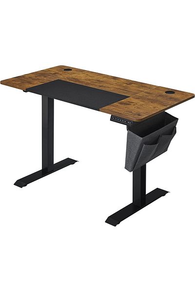 Mahmayi Songmics LSD015X01 Height-Adjustable Desk, Electric - Vintage Brown and Black