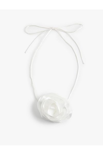 Koton Choker Necklace with Rose Applique Detail