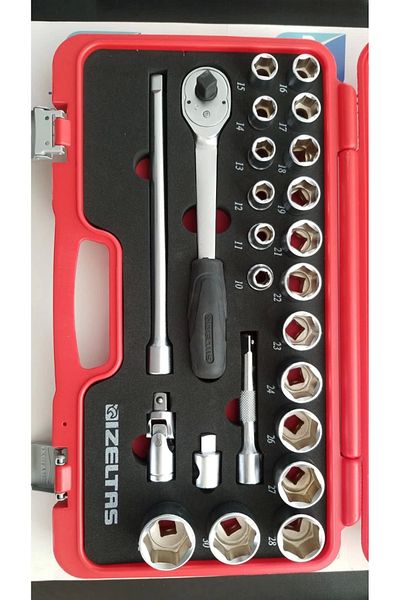 İzeltaş İzeltaş 1113 Socket Wrench Set 1/2' Six Corners 24 Pieces - 1113002024