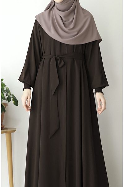 suhneva Dark Brown Asel Mevlana Flared Ferace