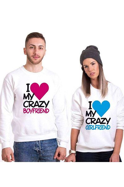 Tshirthane Lover Combinations - I'M My Crazy Boyfriend Sweatshirt
