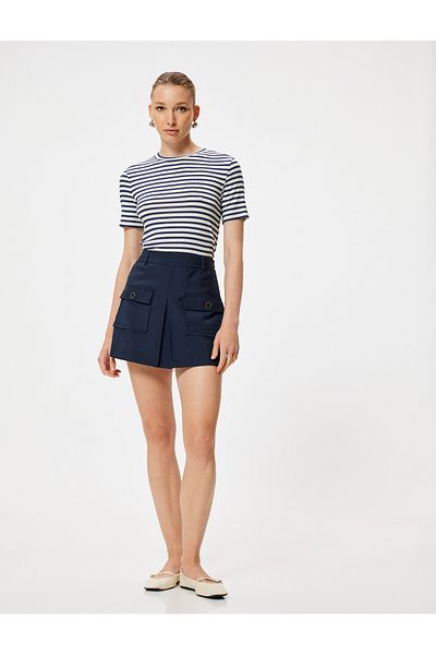 Koton Tricou de bază cu mânecă scurtă cu coaste