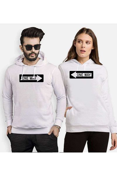 Tshirthane Hooded One Way Lover Couple Combination