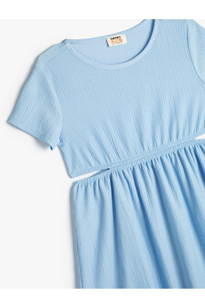 Koton Kerek nyakú és ablakos részletes rövid ujjú ruha