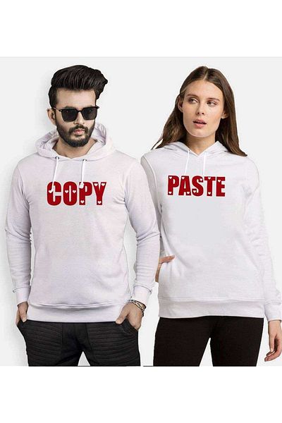 Tshirthane Copy Paste Copy Paste Lover Combinations Hooded Couple Combination