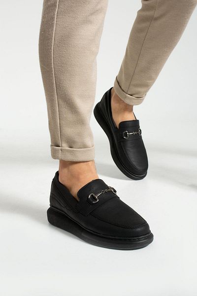 L.A Polo 347 Black Color Black Soled Men's Daily Shoes