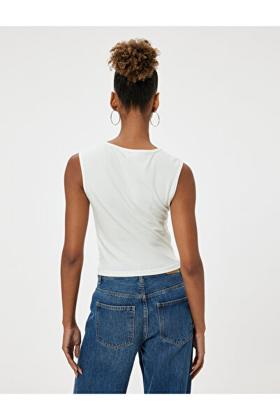 Koton Crew Neck Slim Fit Athlete - Sleeveless with Stone Detail