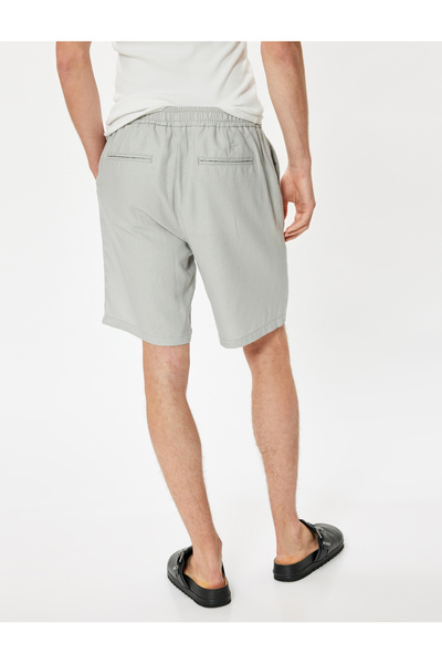 Koton Bermuda-Shorts aus Chino-Mischung aus Viskose und Leinen mit Taschendetail