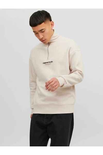 Jack & Jones Jorvesterbro Sweat Quarter Zip Hn Noos Moonbeam