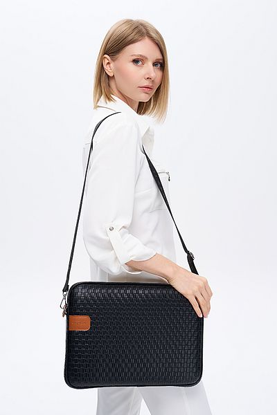NEMO BAGS حافظة كمبيوتر محمول Apple Macbook بنمط القش للجنسين، حقيبة كمبيوتر لوحي (متوافقة مع Huawei وSamsung)