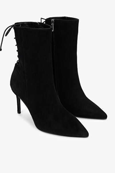 Valmenti Kadın Siyah Süet Topuklu Bot