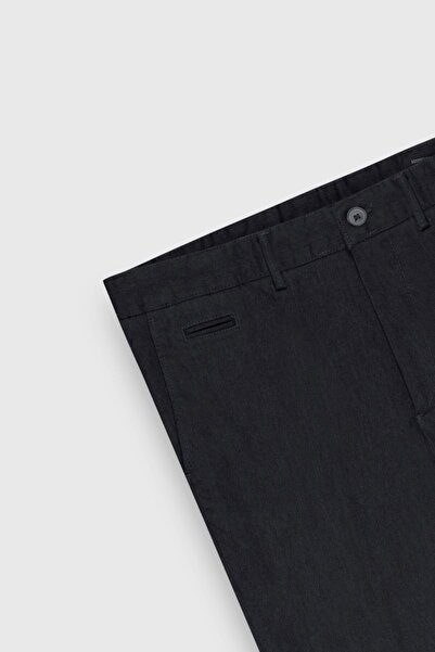 ALTINYILDIZ CLASSICS Comfort Fit Relaxed Cut Βαμβακερό ελαστικό διαγώνιο μοτίβο πλαϊνή τσέπη Casual Navy παντελόνι