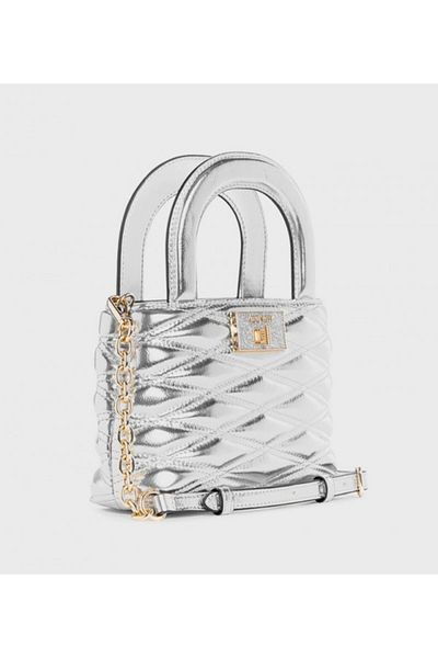 Nine West Women's Silver Aviva Mini Satchel Bag Bag