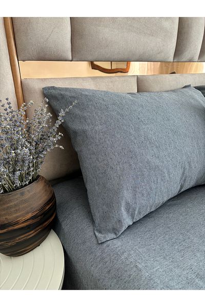 Demya Home Μαξιλαροθήκες από φυσικό βαμβάκι με καπνιστό χρώμα 2 τεμαχίων (ΜΕ ΚΑΛΥΜΜΑ)