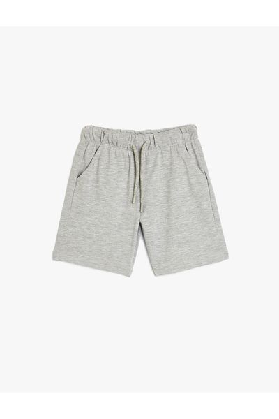 Koton Textured Basic Shorts with Tie Waist - Pockets