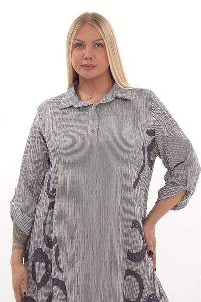 lovedrobe Zdplus 23045 Purple Cizgi Detail Polo Neck Dress 24 Summer-Lined - 48