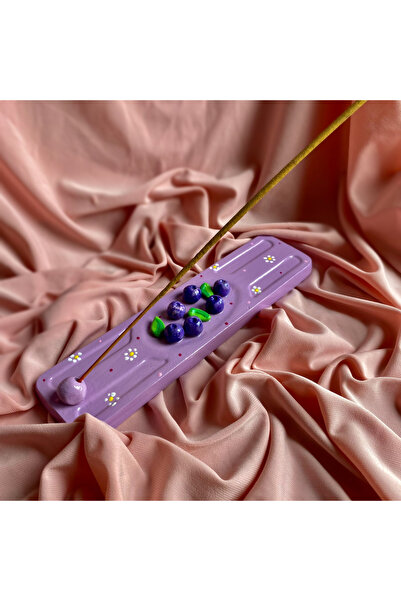 Handmade Dekoratif Yaban Mersini Detaylı Tütsülük - Hediyelik Tütsülük