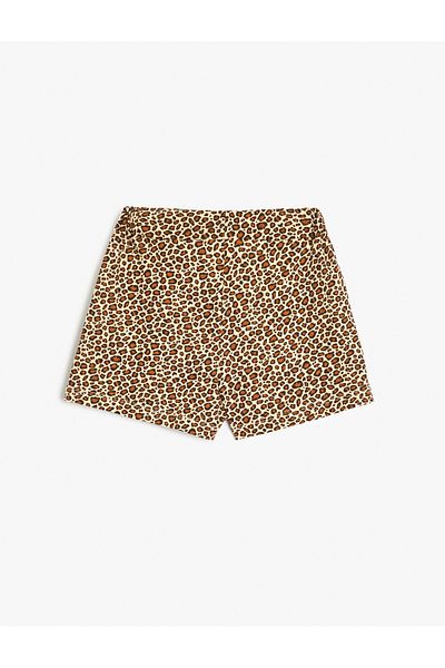 Koton Cotton Leopard Print Shorts - Elastic Waist