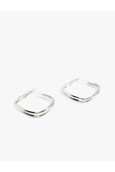 Koton Geometric Patterned Hoop Earrings