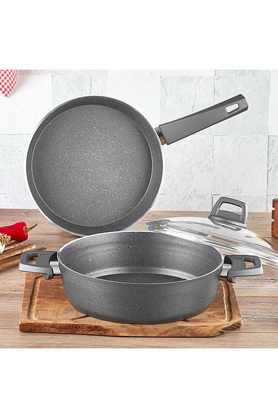 Rubenis Quality Rc 305g 3 Piece Cookware Pan Set Granitic Series