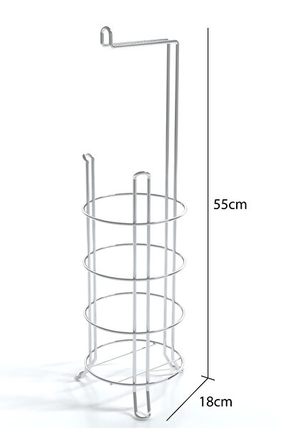 Teknotel Tuvalet Kağıtlık Tuvalet Kağıdı Standı Ayaklı Yedekli Tuvalet Kağıdı Askısı Mg093 Beyaz