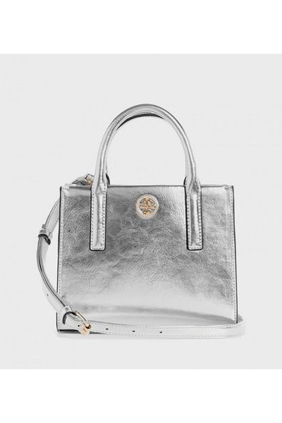 Nine West Women's Silver Maylee Mini Tote Crossbody Bag
