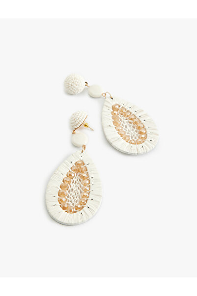 Koton Soyut Küpe Hasır Sallantılı Boncuk Detaylı