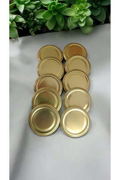 Şişecam Cam Kavanoz Kapağı 20 Adet 210CC Gold Renk Kavanoz Kapağı 63mm, Mama- Yoğurt Kavanoz Kapağı