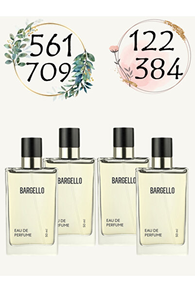 Bargello Kadın Parfüm 122 - 384 Erkek Parfüm 561 - 709 50 ML EDP 4'lü Favori Set