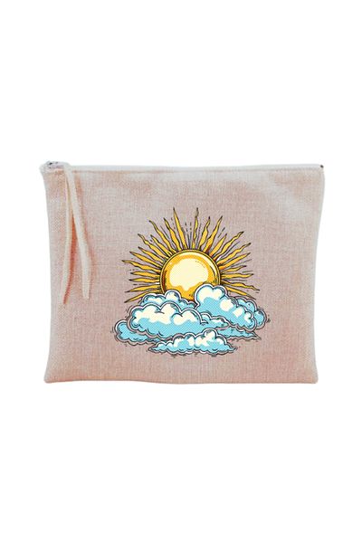 lili hediyelik Τσάντα μακιγιάζ με στάμπα Sun and Cloud