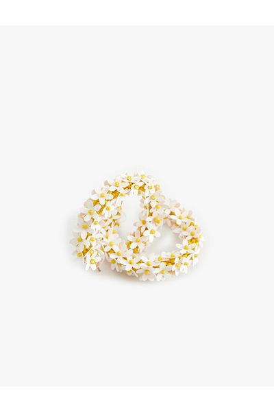 Koton Daisy Hoop Earrings with Bead Detail