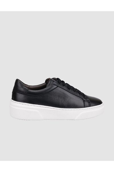 Cabani 100% Genuine Leather Black Lace-Up Women's Sports Shoes