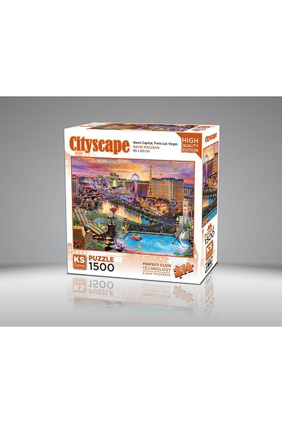 Ks Games Neon Capital, Paris Las Vegas 1500 Piece Puzzle