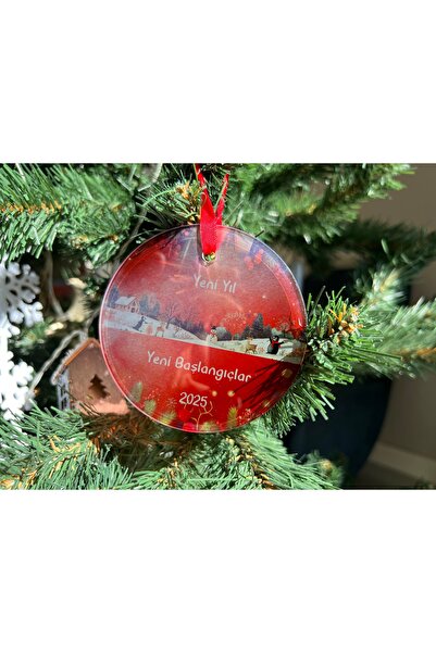 Clicksy 2025 New Year Ornament, Red Themed, Stylish Decoration for New Beginn...