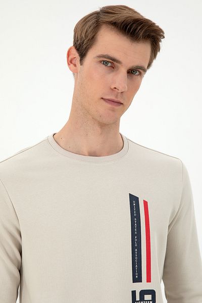 U.S. Polo Assn. Men's Regular Fit Crew Neck Stone Sweatshirt 50293441 -Vr049