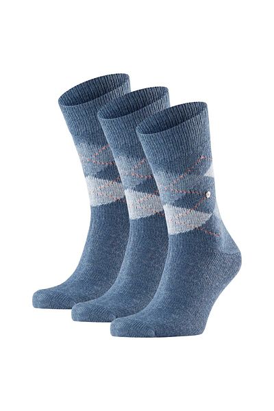 Burlington Herren Socken PRESTON 3er Pack - Rautenmuster, weich, Clip, Einheitsgröße, 40-46
