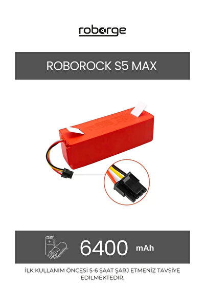 Roborge Roborock S5 Max Robot Süpürge Uyumlu Batarya 6400 mAh - Muadil Ürün