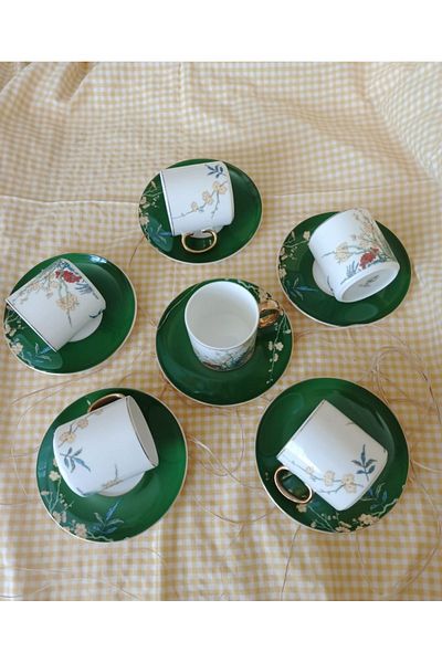 LAMEDORE Blossoms Porcelain Tea Set for 6 People - 12 Pieces