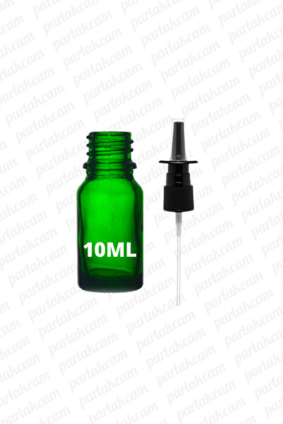 parlakcam 10ml Burun Spreyi Şişesi 10cc Nazal Burun Sprey Yeşil Cam Şişe Kali...