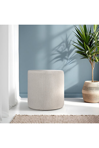 Adore Mobilya Luno Dekoratif Puf - Krem 40x40x40 cm