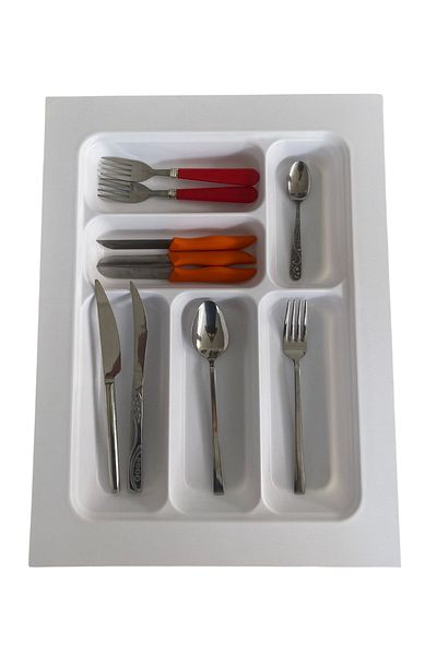 almital mobilya aksesuarları furniture accessories 37x49 εκ. Λευκό συρτάρι με 6 διαμερίσματα με μικρο ανάγλυφο μοτίβο μπορεί να κόψει έως και 32x40 εκ.