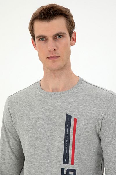 U.S. Polo Assn. Men's Gray Melange Sweatshirt 50293441 -Vr109