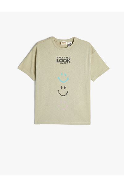 Koton SmileyWorld® Licensed – bavlna s krátkým rukávem a výstřihem