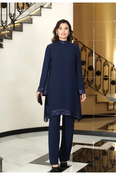 Aymira Tesettur Payetli şifon takım