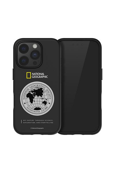 NATIONAL GEOGRAPHIC Metal Deco Hard Shell Case iPhone 16 Pro - Black